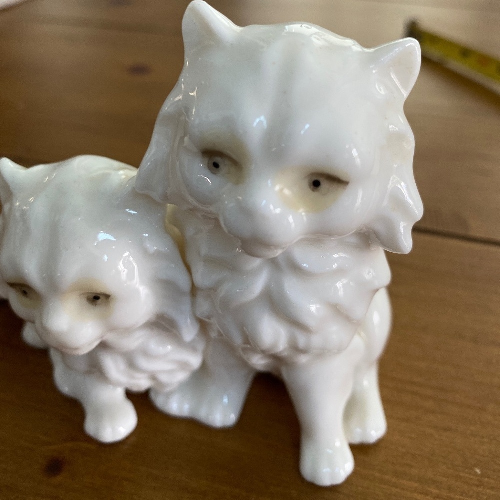 Vintage Lenwile Ardalt Verithin Japanese Porcelain White Cats figurine - Picture 4 of 10